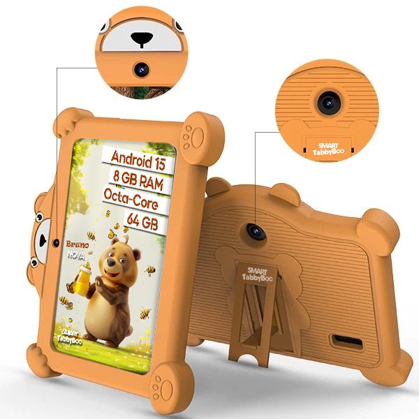 Tabletă SMART TabbyBoo Bruno NOVA, 7", 64GB, 8GB RAM, portocalie, cu control parental
