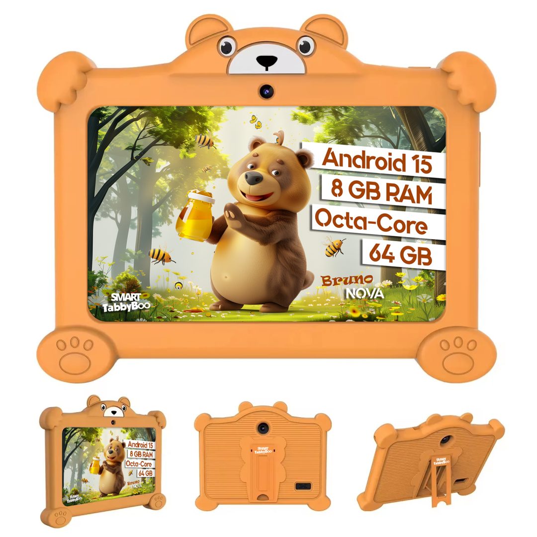 Tabletă SMART TabbyBoo Bruno NOVA, 7", 64GB, 8GB RAM, portocalie, cu control parental