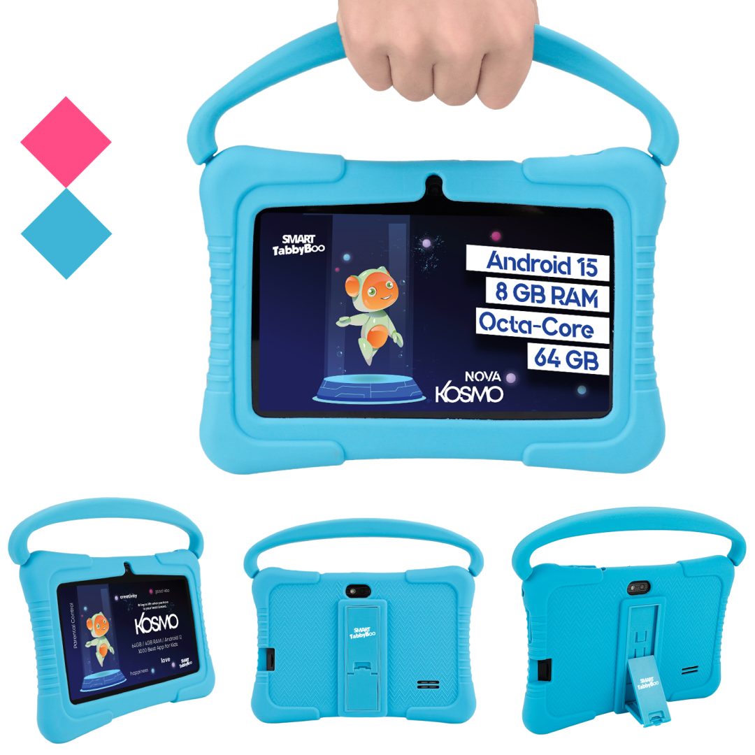 Tabletă SMART TabbyBoo Kosmo NOVA, 7", 64GB, 8GB RAM, albastru, cu control parental, Wi-Fi
