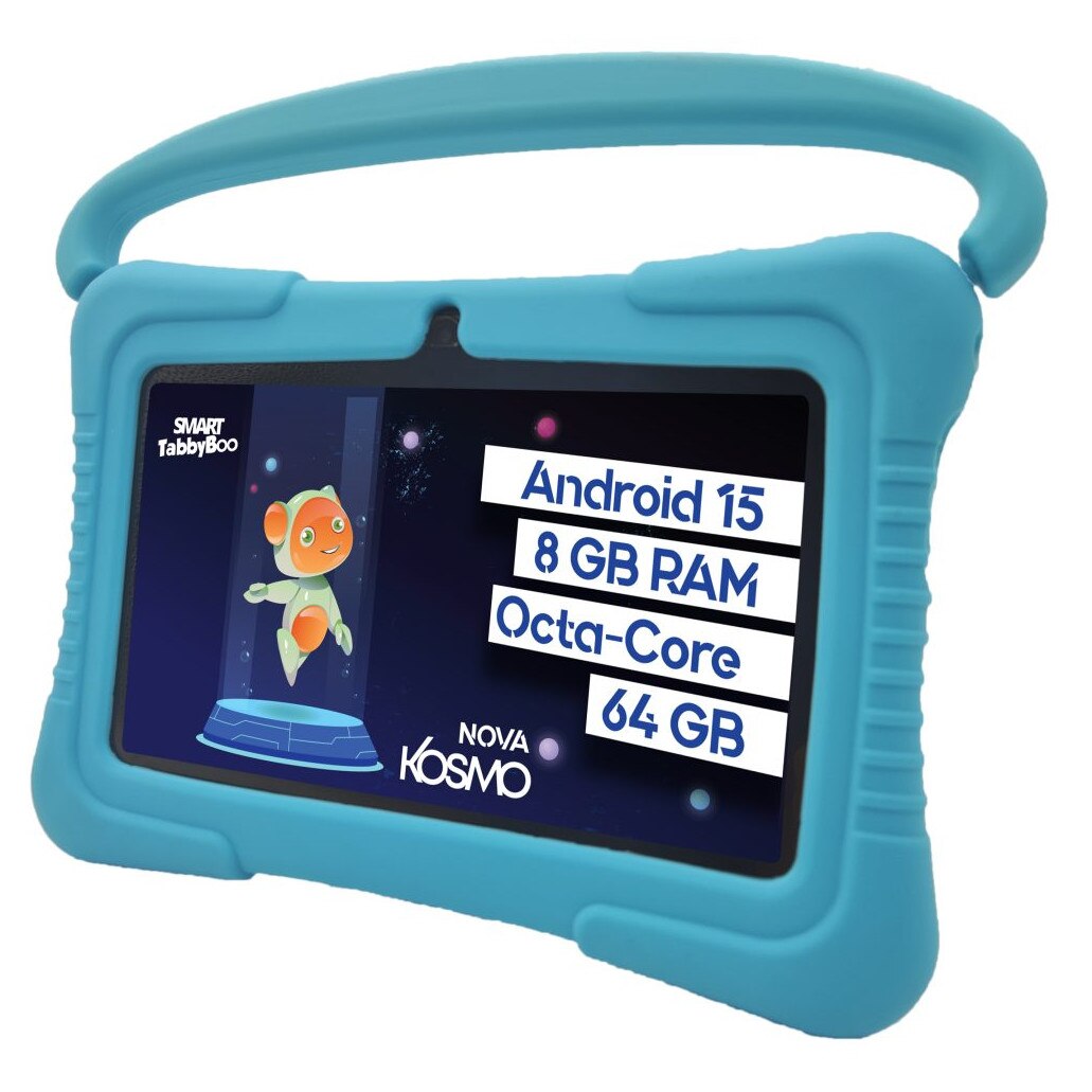 Tabletă SMART TabbyBoo Kosmo NOVA, 7", 64GB, 8GB RAM, albastru, cu control parental, Wi-Fi
