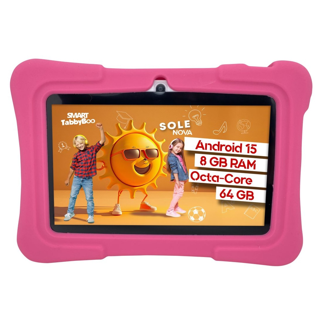Tabletă SMART TabbyBoo Sole NOVA, 7", 64GB, 8GB RAM, roz, cu control parental, Wi-Fi