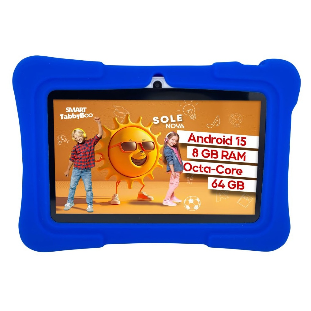Tabletă copii SMART TabbyBoo Sole NOVA, 7", 64GB, 8GB RAM, albastru, cu control parental