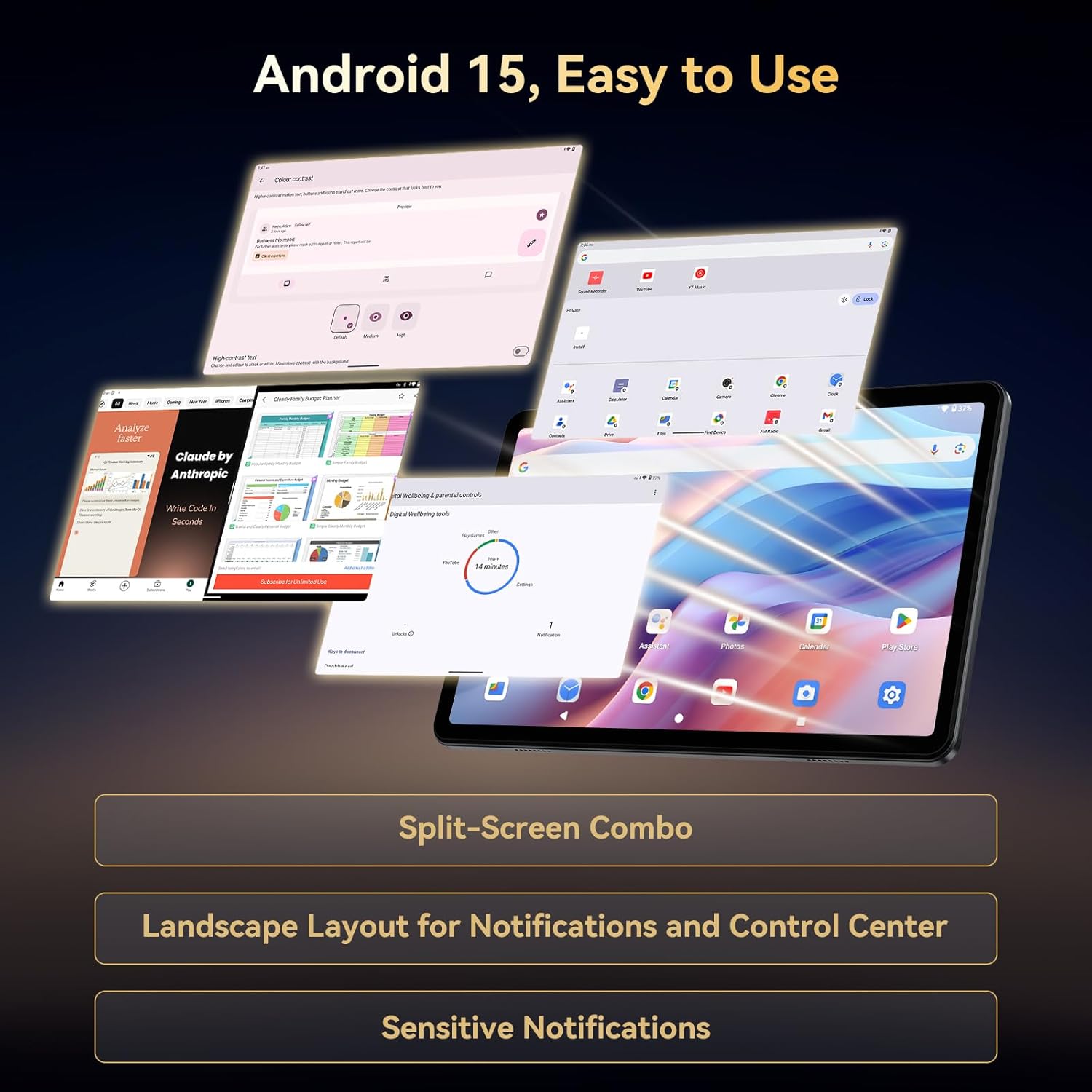 Tableta Blackview T80, 10.1 inch, Android 15, 5.0, WiFi 6, T310, 18GB Ram(6GB + 12GB extensibili), 800×1280, 128GB ROM, Expandabil 1TB, 6000mAh, Gri