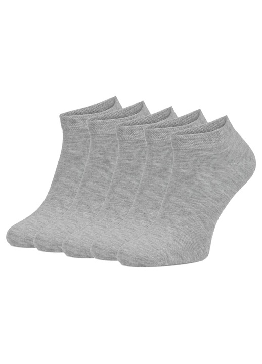 Мъжки чорапи, пакет от 5 чифта, памук, с ластик, нисък модел тип сникърс, основни цветове