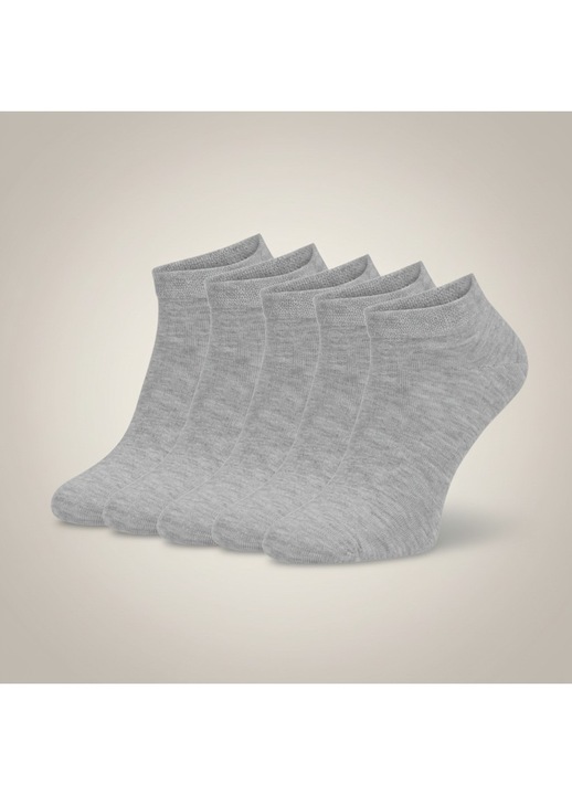 Мъжки чорапи, пакет от 5 чифта, памук, с ластик, нисък модел тип сникърс, основни цветове