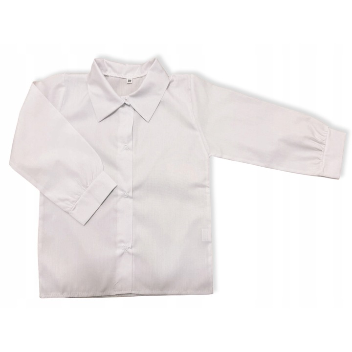 Camasa baieti Dartomik, eleganta, maneca lunga, alb, bumbac