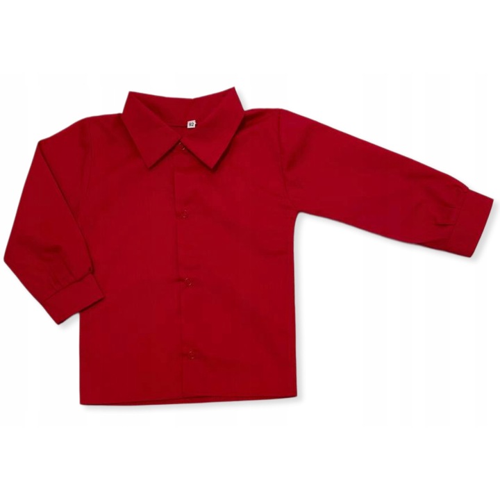 Camasa baieti Dartomik, eleganta, maneca lunga, rosie, bumbac