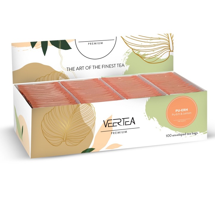 Чай от Pu-erh с лимон, Veertea, 100 пакетчета, 200 гр