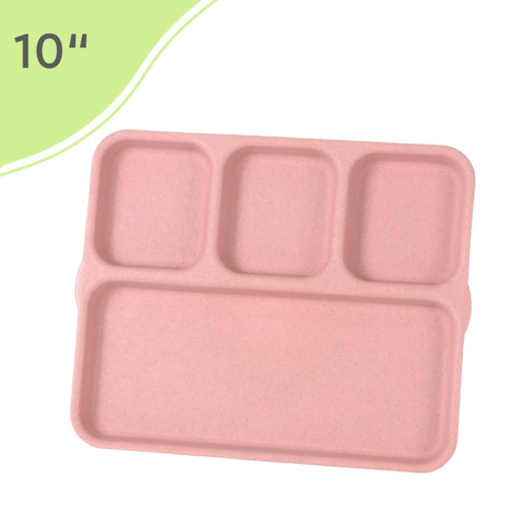 REuse Farfurie 4 compartimente Reutilizabila 10 inch, 1 bucata, Coaja de cafea, Turkish Pink