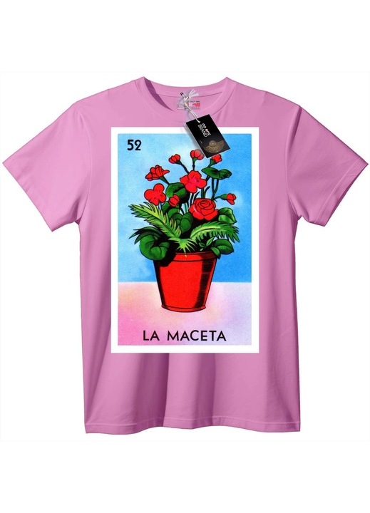 Loteria virágcserép póló, Candy Pink