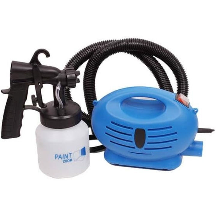 Paint Zoom Pistol de Vopsit Electric Portabil -Kit Profesionist pentru Vopsirea Interioara si Exterioara, Albastru