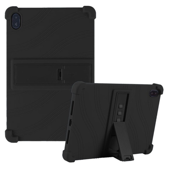 Gigapack defender szilikon tabletvédő, ütésállóság, kitámasztó, fekete, kompatibilis: Huawei MatePad SE 11