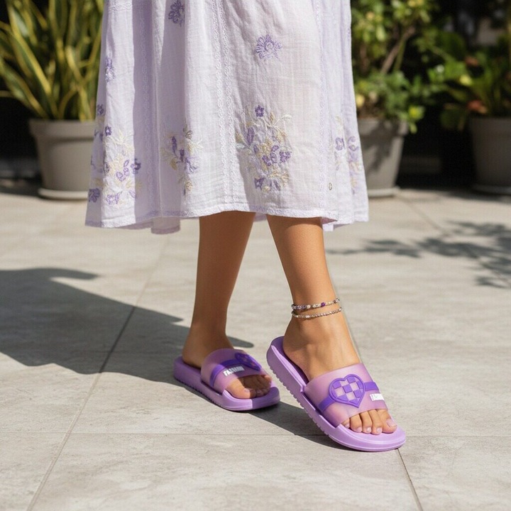 Papuci veseli H735mov 123887, Mov, 37