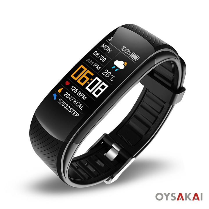 Bratara fitness OYSAKAI C5S, ecran OLED 0.96", monitor puls, rezistentă la apă IP67