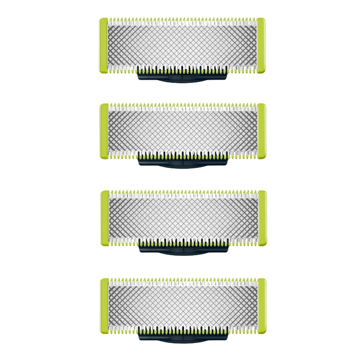 Set 4 lame de schimb pentru aparate de ras electrice, compatibile cu serii QP2520, QP2630, QP210, QP220, QP65, inoxidabil.