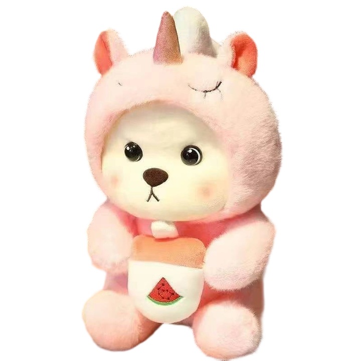 Jucarii de plus, unicorni roz, set de papusi dragute, ideale pentru copii si prescolari