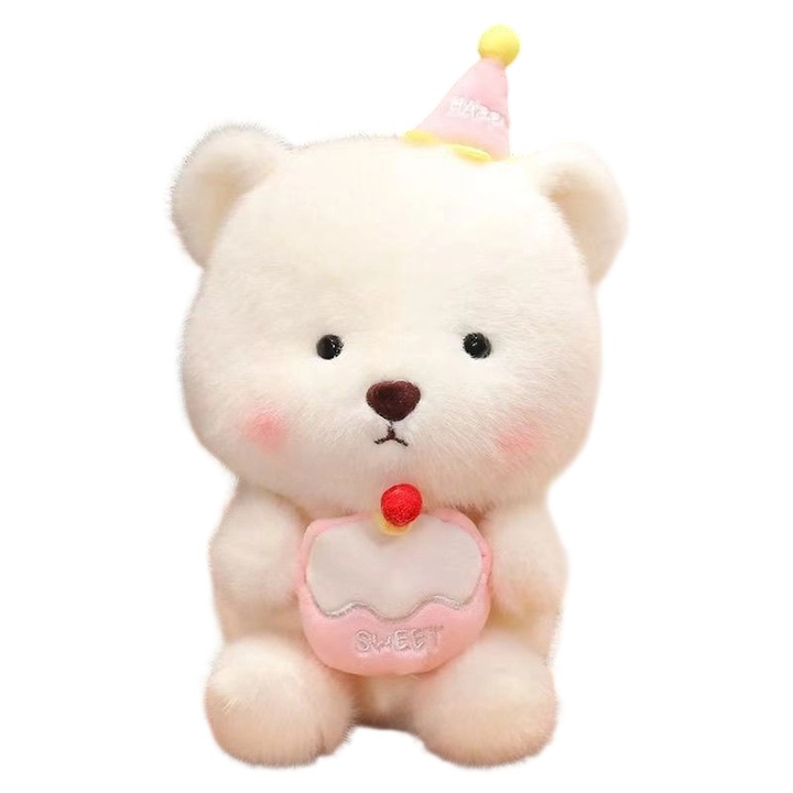 Jucarii de plus, ursulet Rina, roz, set de jucarii pentru copii si bebelusi