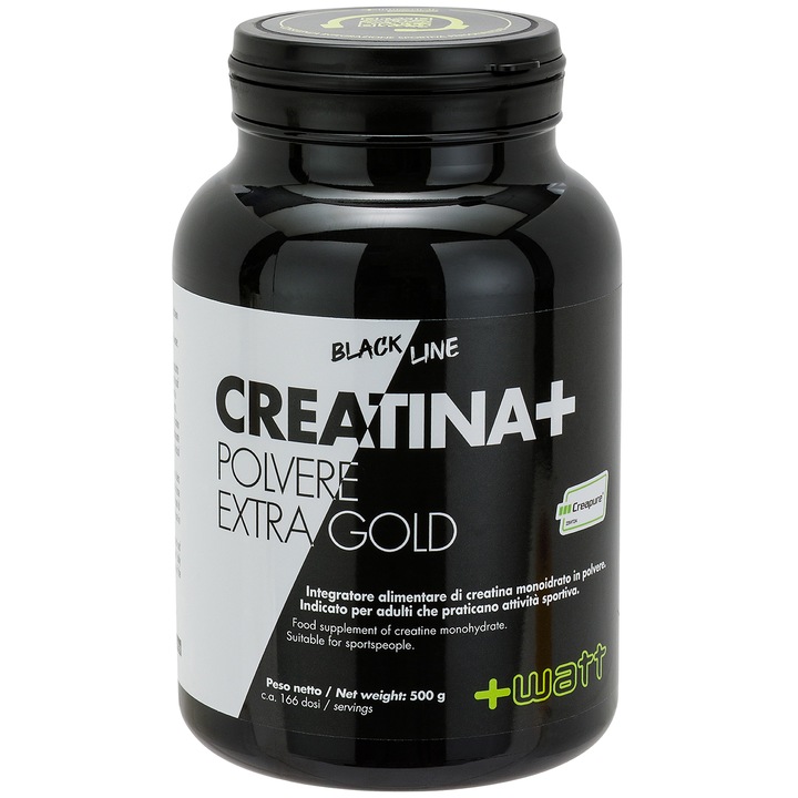 Creatină monohidrat Creapure, +Watt, 500g pulbere, fără gluten, fără lactoză