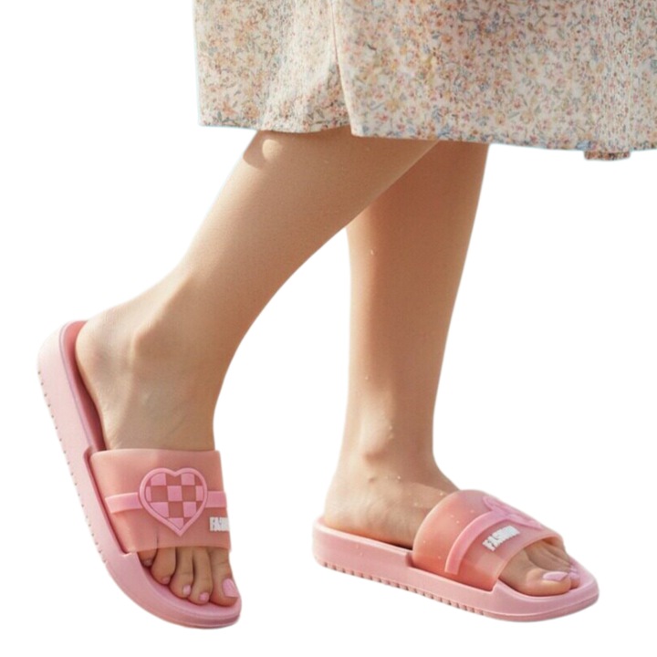 Papuci veseli H735roz 123907, Roz, 38