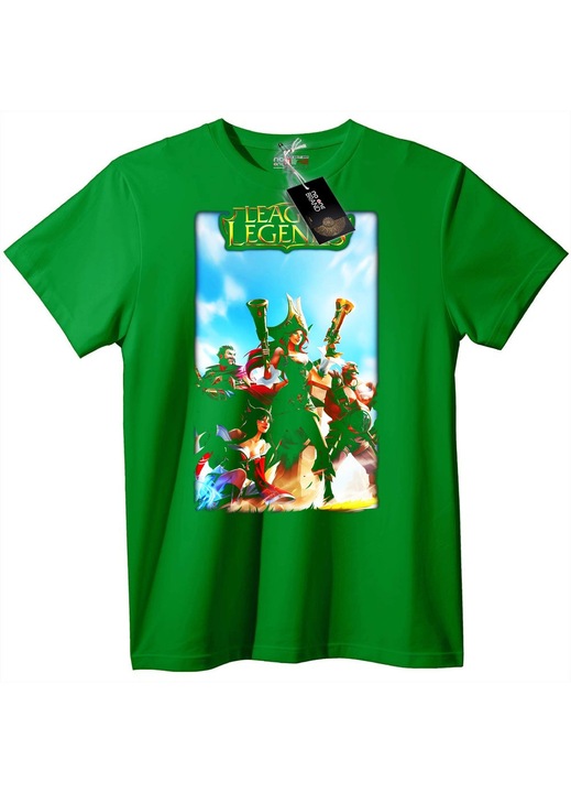 League of Legends póló, zöld, 7XL