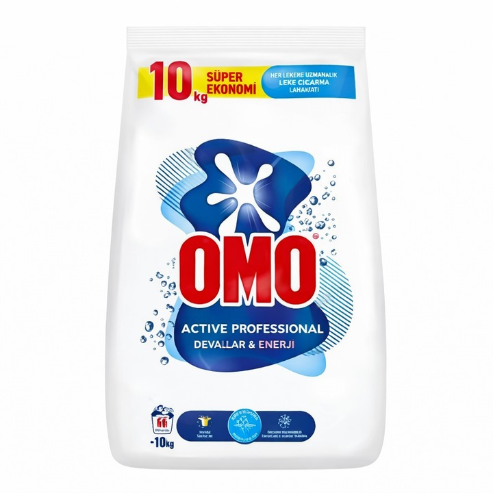 Detergent de rufe praf Omo, 10 kg, pentru rufe albe și colorate, 66 spălări