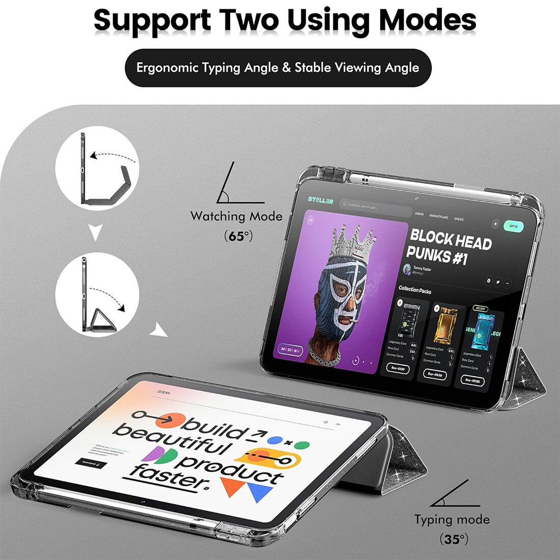 Husă protecție pentru tabletă, DEISNGB, 11 inch, suport pentru creion, ultra-subtire, Negru