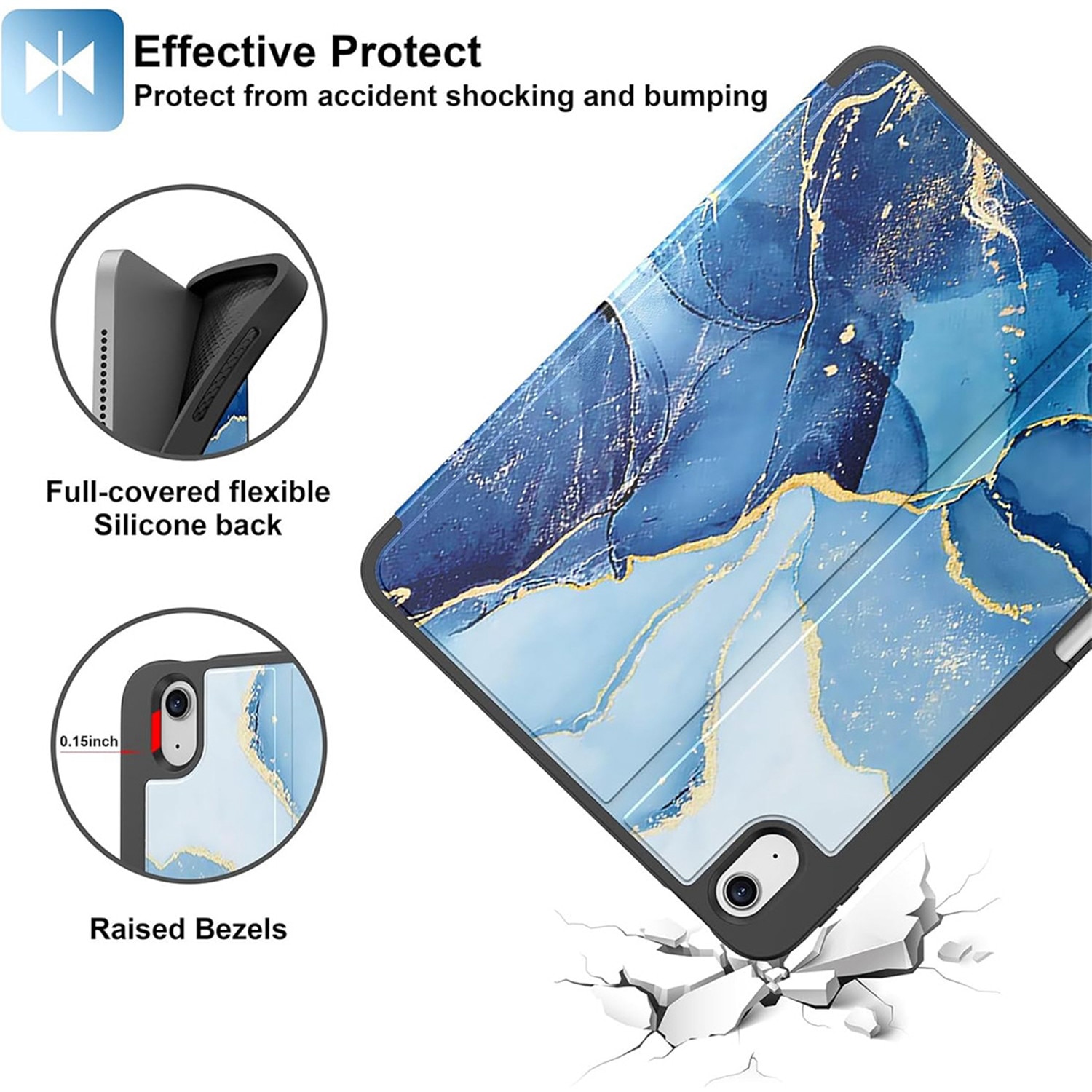 Husă de protecție pentru tabletă, DEISNGB, 11 inch, gri, suport pentru stilou, ultra-subțire