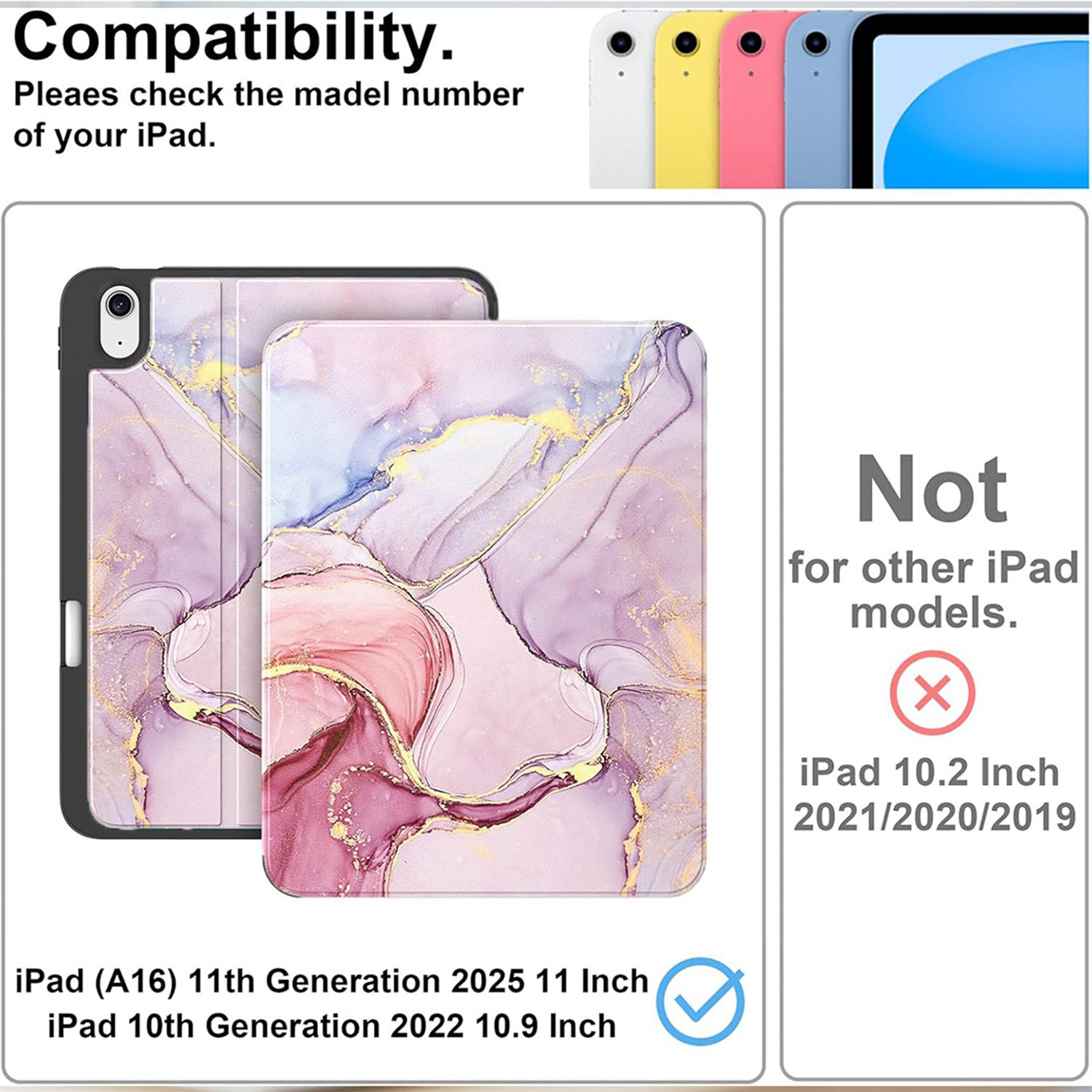 Husă de protecție pentru iPad, DEISNGB, gri, suport pentru stilou, ultra-subțire, 11 inch, 10.9 inch