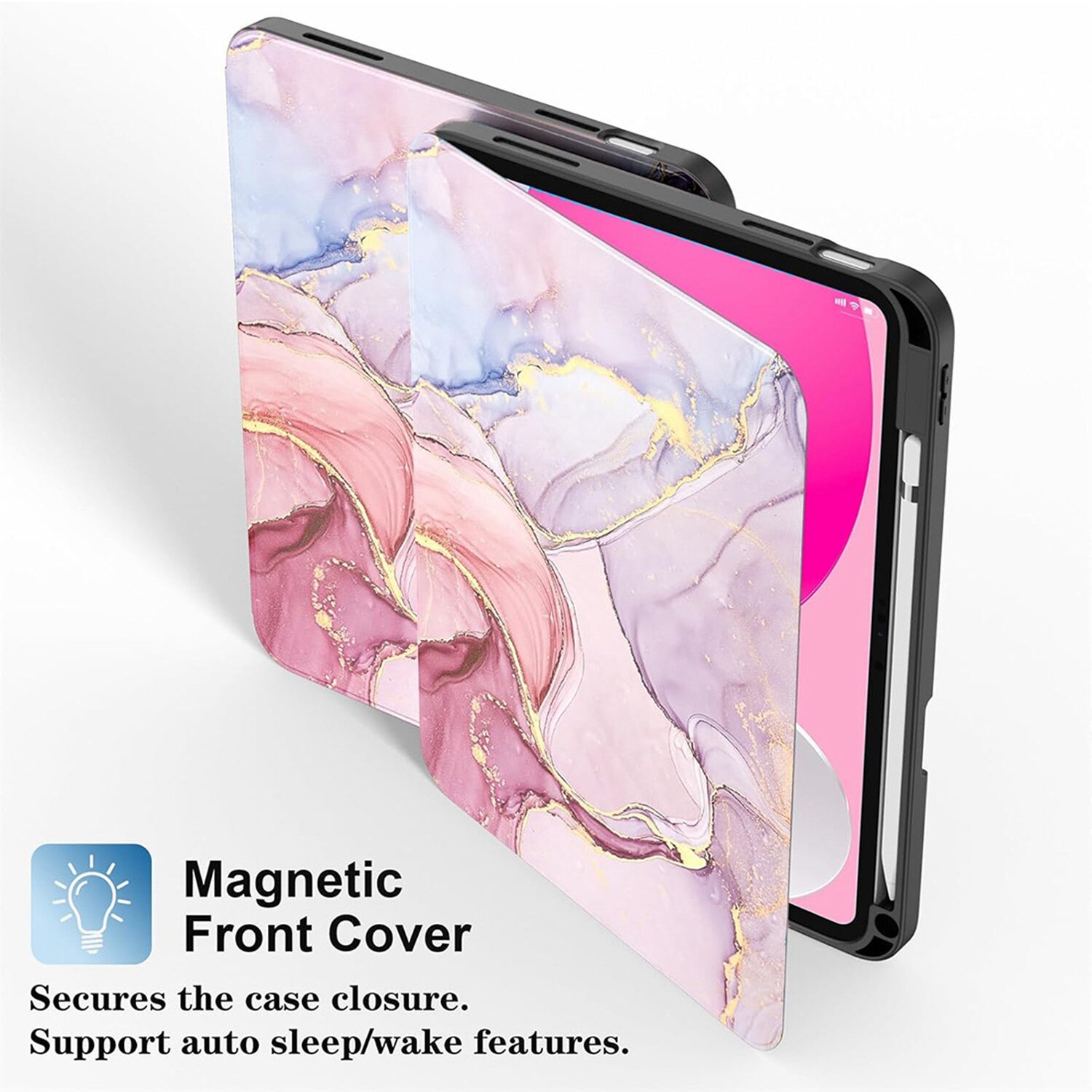 Husă de protecție pentru iPad, DEISNGB, gri, suport pentru stilou, ultra-subțire, 11 inch, 10.9 inch