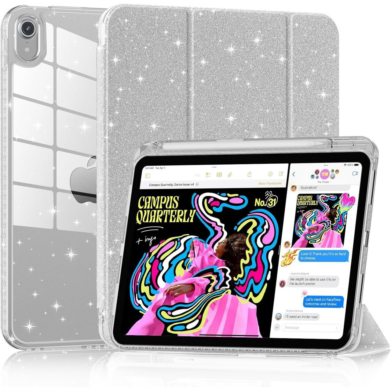Husa de protectie pentru iPad 11 (A16) 2025,11 inch, husa pentru iPad 10 2022,10,9 inch, DEISNGB, cu suport creionul stilou, husa inteligenta cu suport pliabil, husa spate ultra-subtire din TPU moale, Gri
