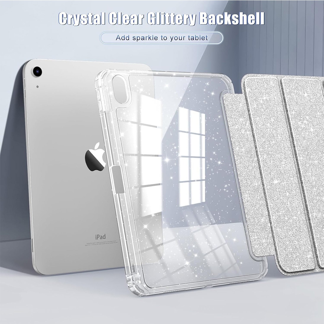 Husa de protectie pentru iPad 11 (A16) 2025,11 inch, husa pentru iPad 10 2022,10,9 inch, DEISNGB, cu suport creionul stilou, husa inteligenta cu suport pliabil, husa spate ultra-subtire din TPU moale, Gri