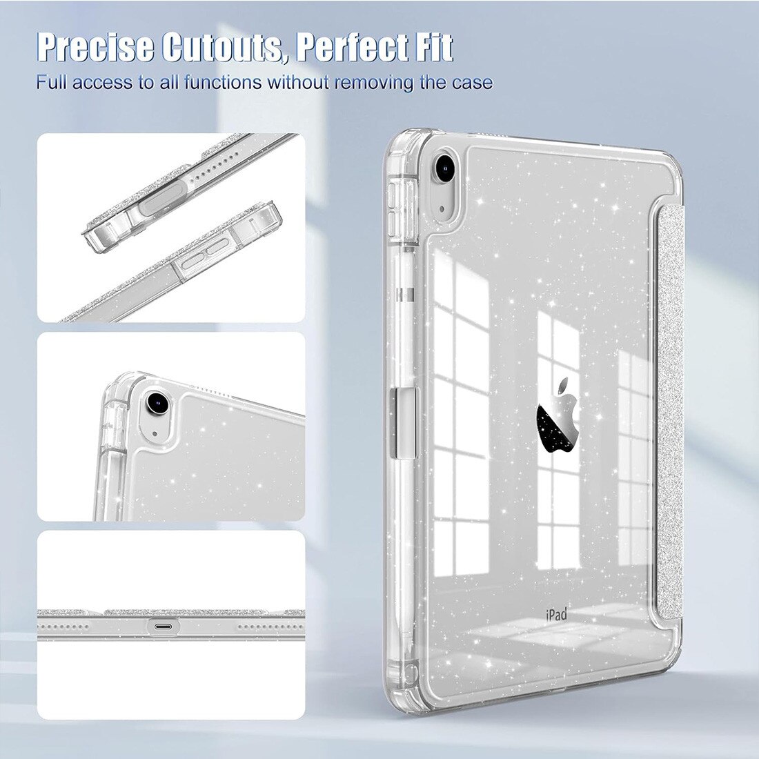 Husa de protectie pentru iPad 11 (A16) 2025,11 inch, husa pentru iPad 10 2022,10,9 inch, DEISNGB, cu suport creionul stilou, husa inteligenta cu suport pliabil, husa spate ultra-subtire din TPU moale, Gri