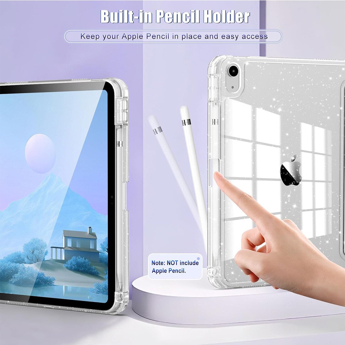 Husa de protectie pentru iPad 11 (A16) 2025,11 inch, husa pentru iPad 10 2022,10,9 inch, DEISNGB, cu suport creionul stilou, husa inteligenta cu suport pliabil, husa spate ultra-subtire din TPU moale, violet