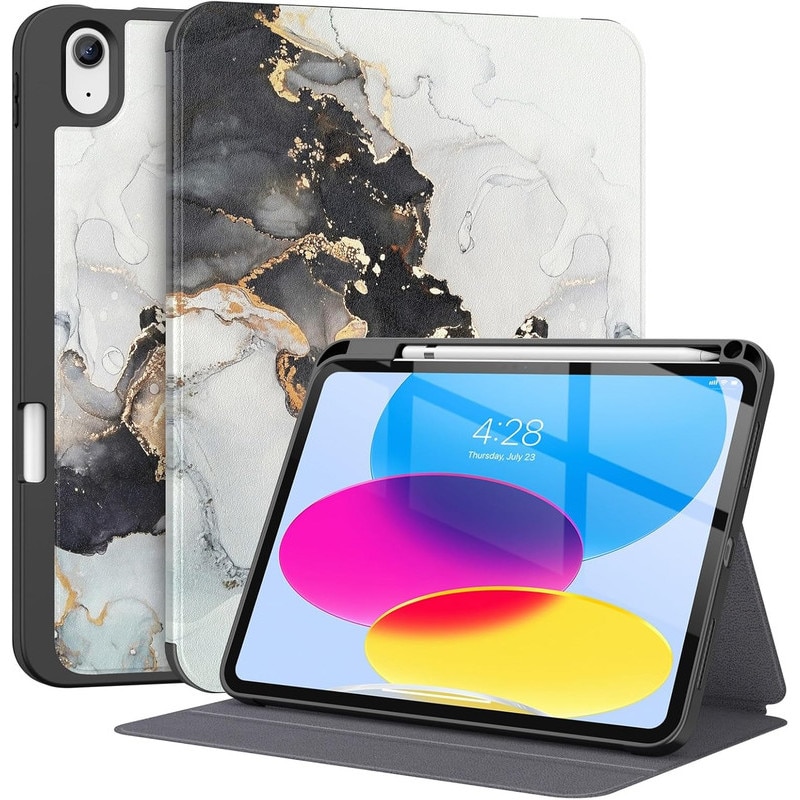 Husă de protecție DEISNGB pentru iPad 11 inch și 10, 9 inch, cu suport pentru stilou, gri, ultra-subțire