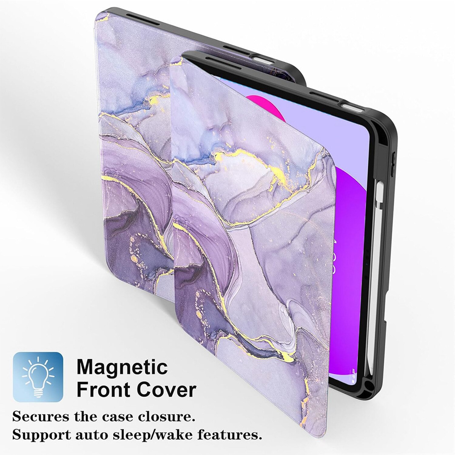 Husa de protecție pentru iPad 11 și 10, DEISNGB, gri, suport pentru stilou, ultra-subțire, 11x10, 9 inch