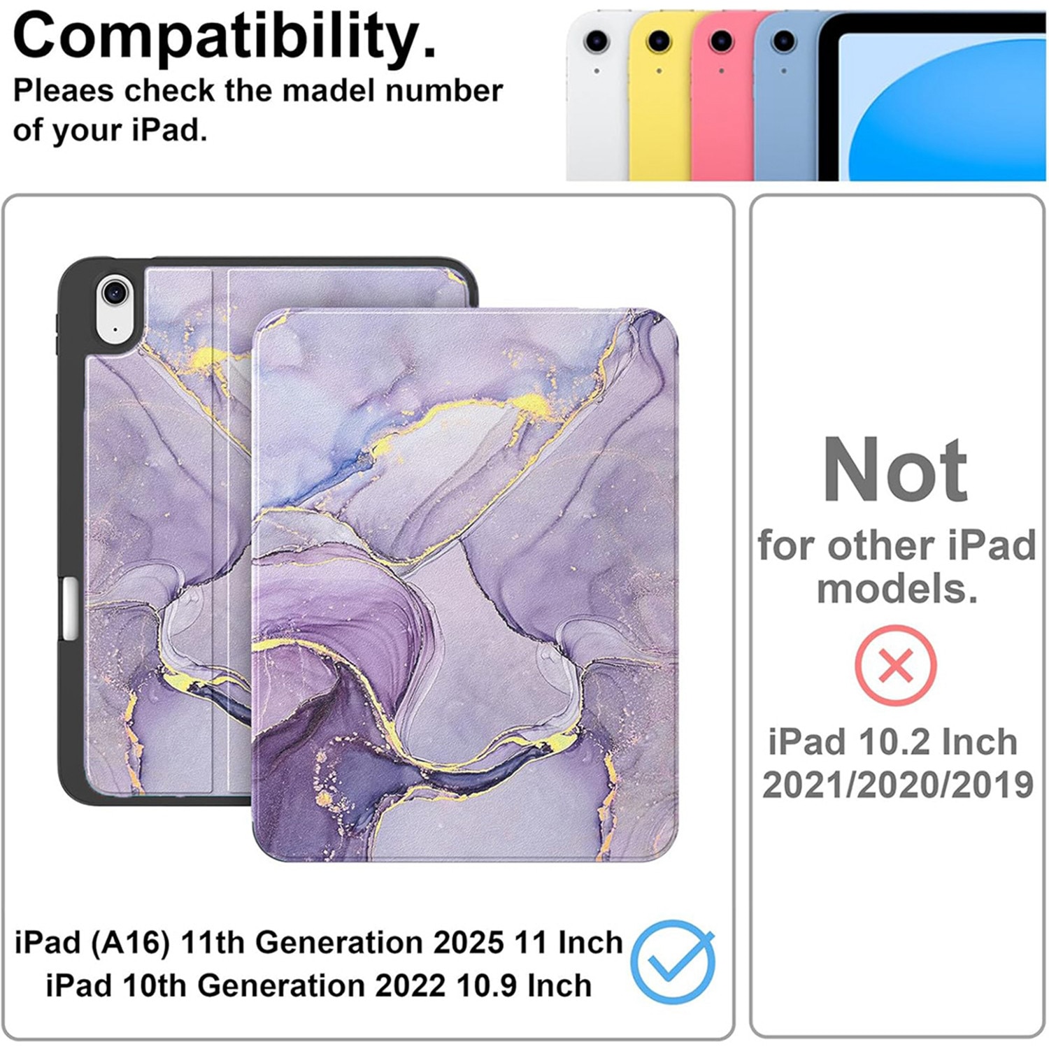Husa de protecție pentru iPad 11 și 10, DEISNGB, gri, suport pentru stilou, ultra-subțire, 11x10, 9 inch