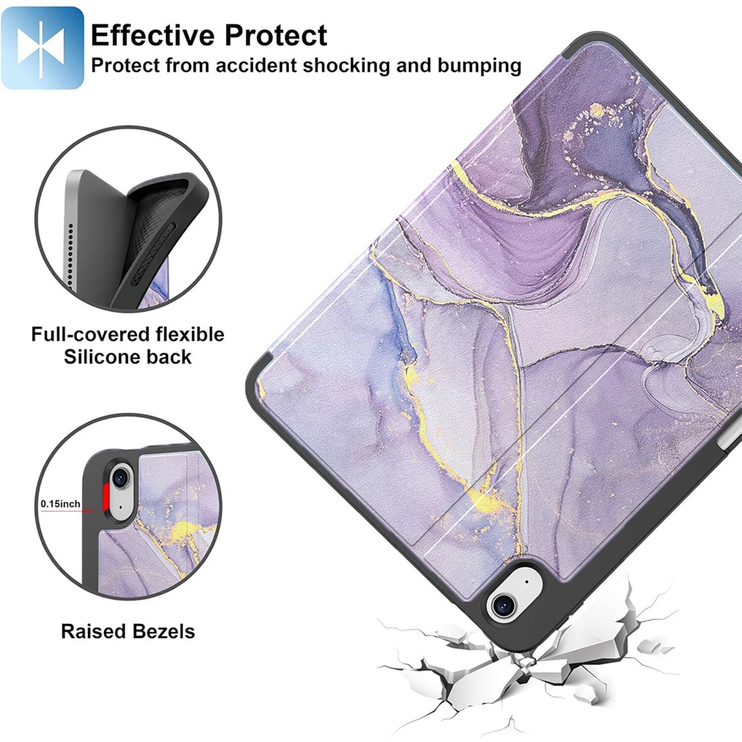 Husa de protecție pentru iPad 11 și 10, DEISNGB, gri, suport pentru stilou, ultra-subțire, 11x10, 9 inch