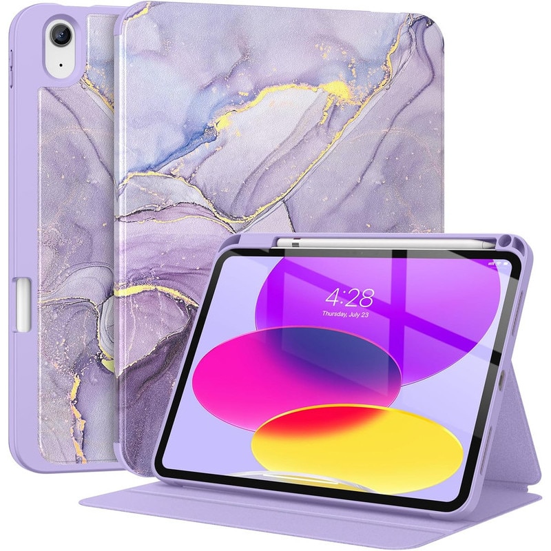 Husa de protecție pentru iPad 11 și 10, DEISNGB, gri, suport pentru stilou, ultra-subțire, 11x10, 9 inch