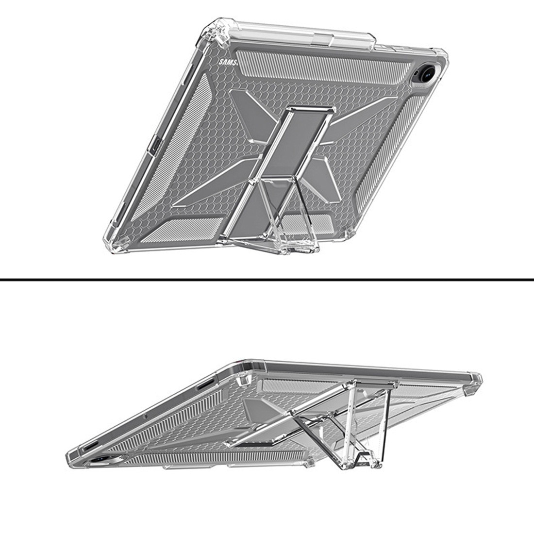 Husa protectie pentru tableta 11 inch, silicon transparent antishock cu colturi intarite pentru Samsung Galaxy Tab S11 (SM-X730/SM-X736)
