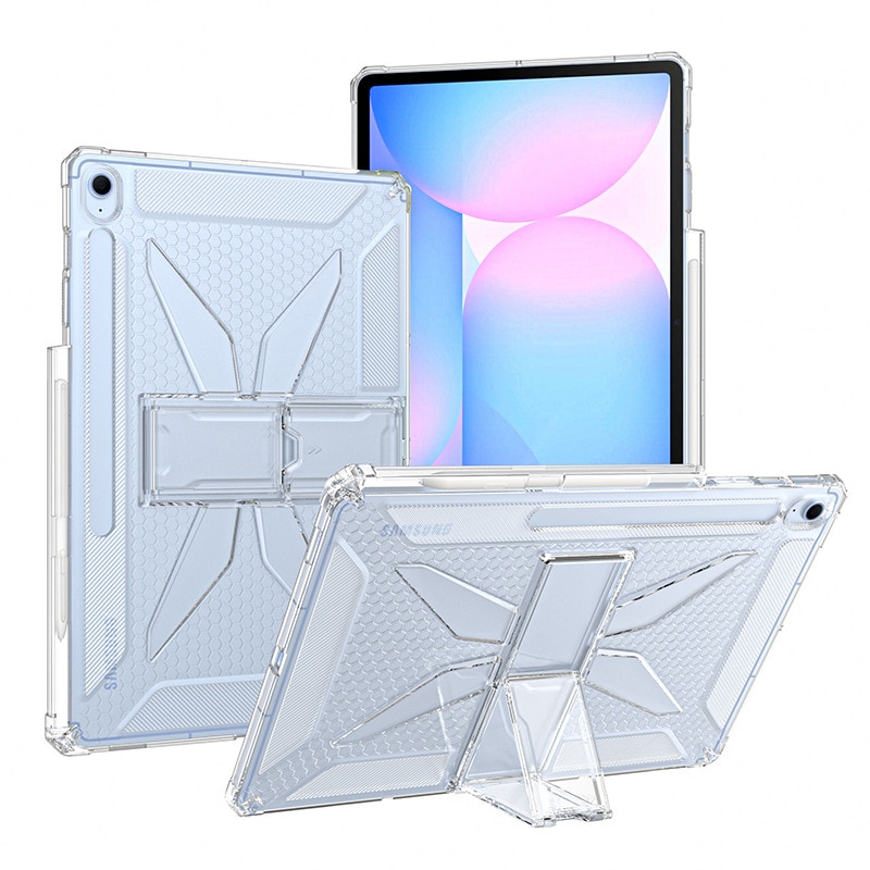 Husa de protectie Telefonultau pentru tableta Samsung Galaxy Tab S10 Lite/S10 FE/S9/S9 FE, DEISNGB, silicon transparent antishock cu colturi intarite, suport stylus, 10.9inch