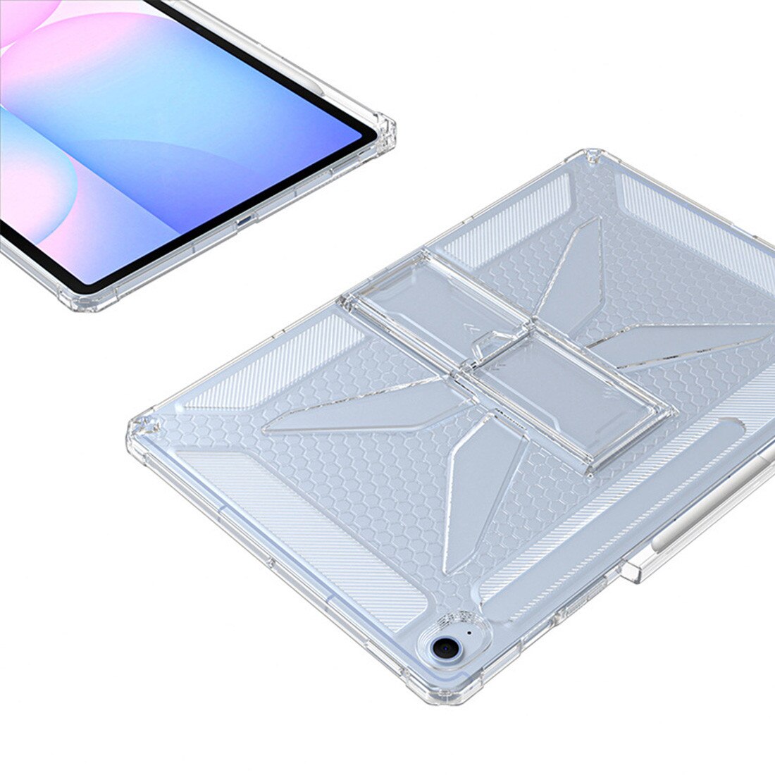 Husa de protectie Telefonultau pentru tableta Samsung Galaxy Tab S10 Lite/S10 FE/S9/S9 FE, DEISNGB, silicon transparent antishock cu colturi intarite, suport stylus, 10.9inch