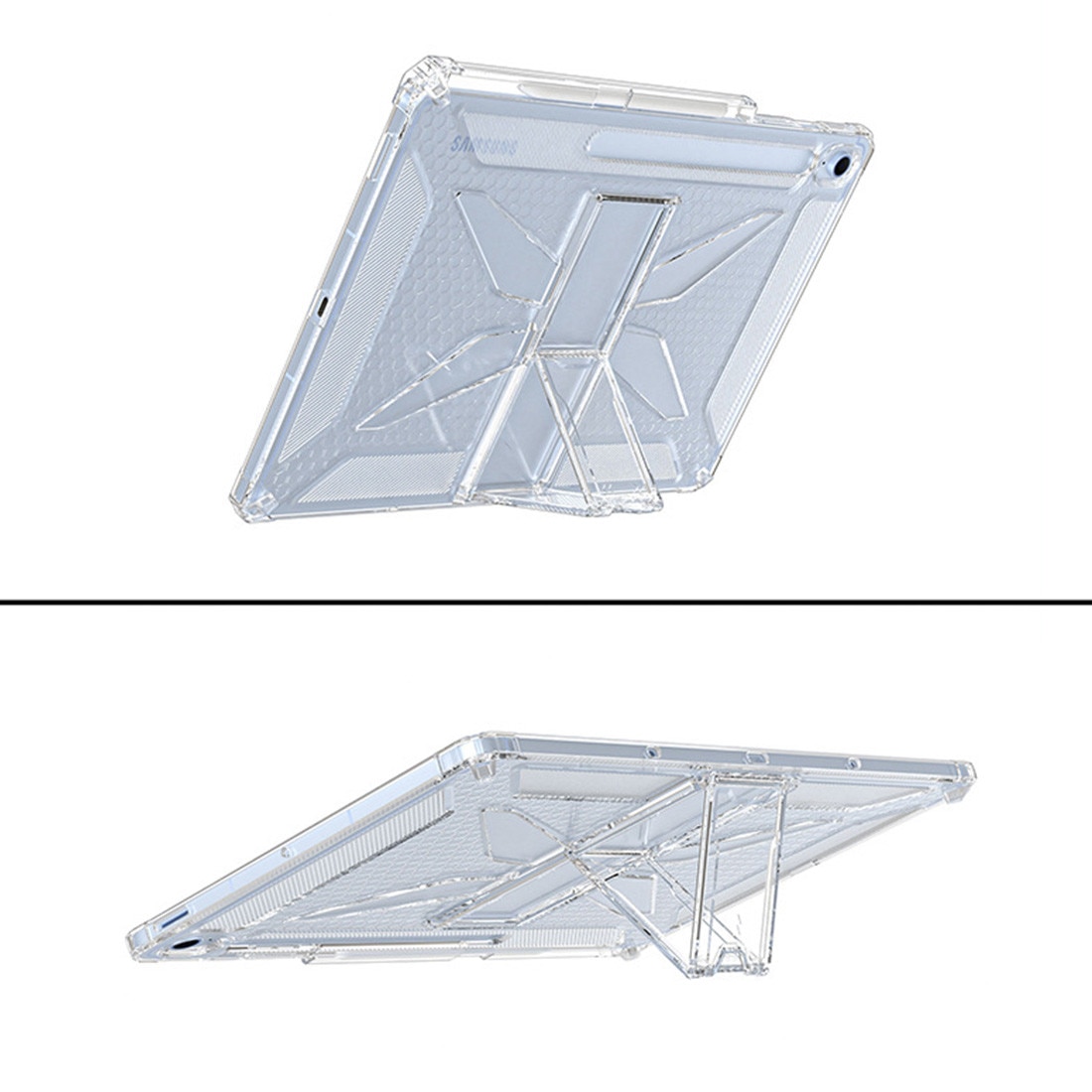 Husa de protectie Telefonultau pentru tableta Samsung Galaxy Tab S10 Lite/S10 FE/S9/S9 FE, DEISNGB, silicon transparent antishock cu colturi intarite, suport stylus, 10.9inch