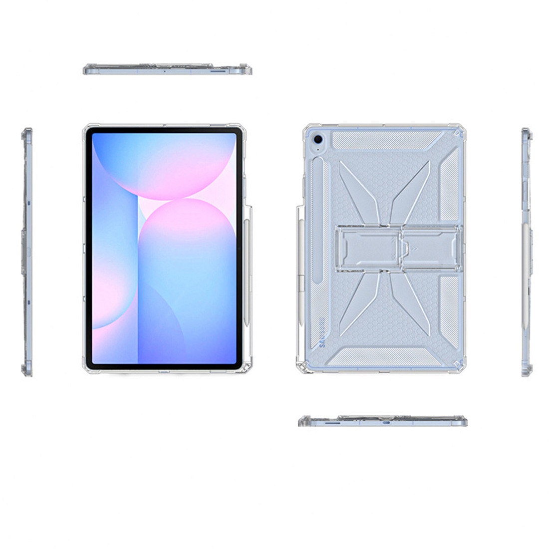 Husa de protectie Telefonultau pentru tableta Samsung Galaxy Tab S10 Lite/S10 FE/S9/S9 FE, DEISNGB, silicon transparent antishock cu colturi intarite, suport stylus, 10.9inch