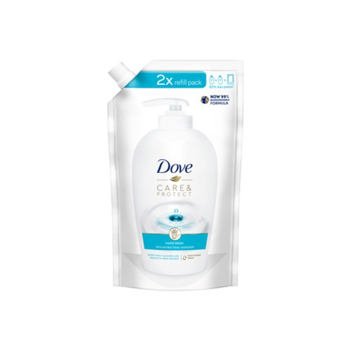 Sapun lichid, Dove, 500 ml, antibacterian, hidratant, fara parfum