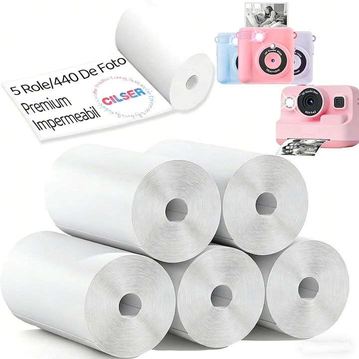 FooFoony Hőpapír Tekercs Készlet, 57x25mm, Fehér, Kompatibilis Gyermek Azonnali Nyomtatókkal