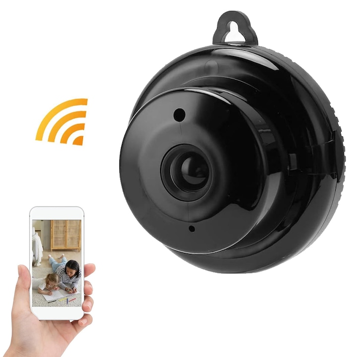 Cameră de supraveghere IP FooFoony, 1080p, viziune nocturnă, detectare mișcare, wireless, alb
