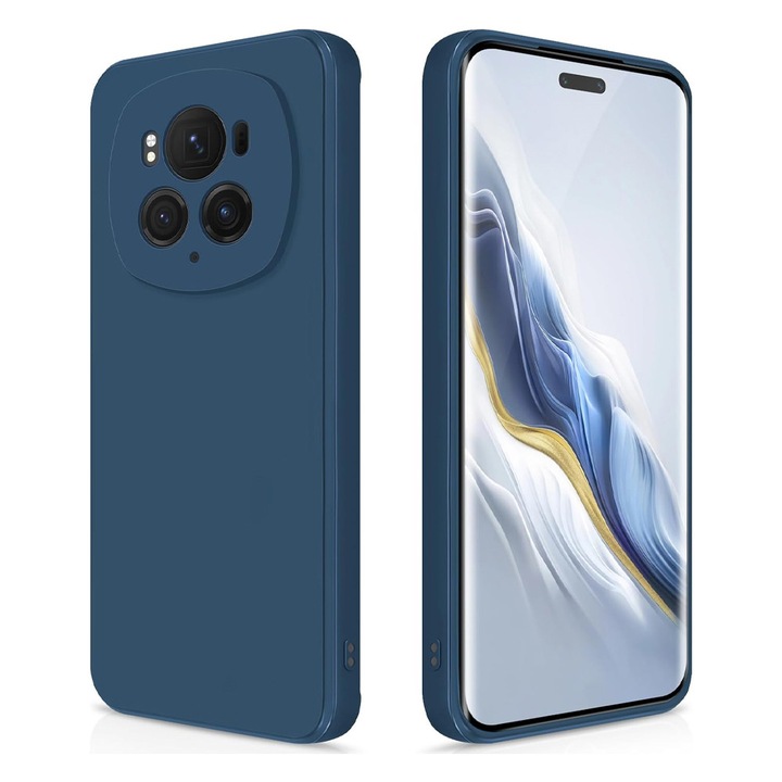Husa Protectie din Silicon pentru Honor Magic6 Pro, Decupaje Precise, Stylish Anti-Slip Design, Materiale de Calitate Superioara, Albastru