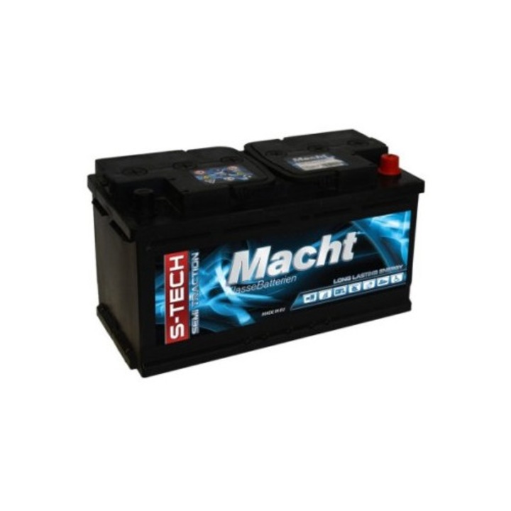 Акумулатор за кола Macht ПОЛУТРАКЦИОНЕН, 12V 90 AH, 353x175x190мм