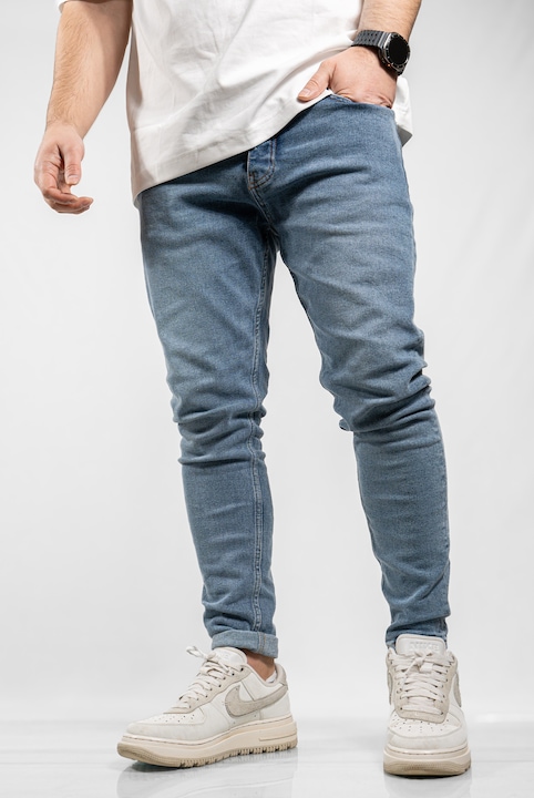 Férfi skinny farmer, 11391, Pamut, Kék