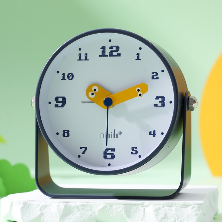 Ceas mecanic de birou cu alarma sonora, design cartoon, pentru studenti, 10x15cm